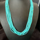 Blue Turquoise Heishi 10-Strand Liquid Sterling Necklace | 20" | 16915