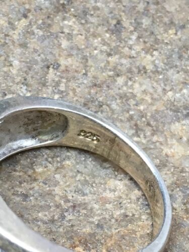 Navajo Cubic Zirconia Opal Inlay Ring | Sterling Silver | Sz 6.5 | Authentic Native American Handmade | 17156