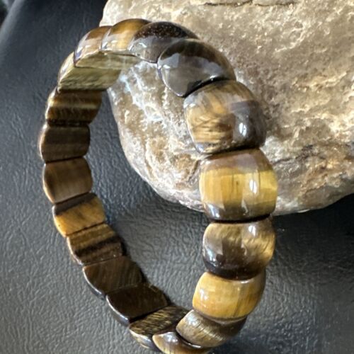 Native American Tigers Eye Stone Stretch Bracelet | Authentic Handmade | 16256