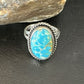 Navajo Sterling Silver Blue Kingman Turquoise Ring | Sz 11.5 | Authentic Native American Handmade | 15913