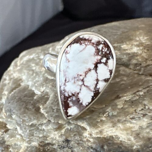 Men's & Women's Wild Horse Turquoise Ring | Navajo Sterling Silver | Sz 7 | Authentic Native American Handmade | 17284