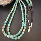 Royston Green Turquoise | Navajo Sterling Silver | Shell Heishi Necklace 32" | 16071