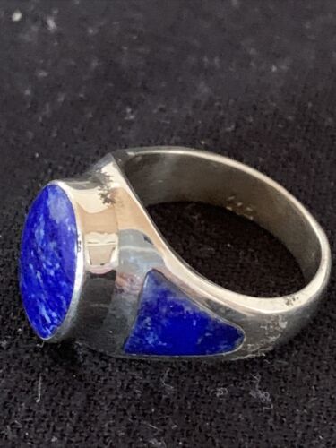 Navajo Blue Lapis Lazuli Inlay Ring | Sterling Silver | Sz 11 | Authentic Native American Handmade | 1457