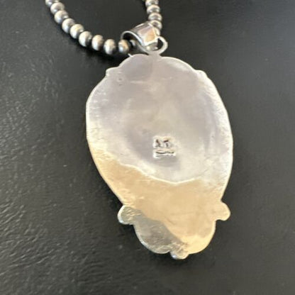 Navajo Purple Spiny Oyster Pendant Necklace | Sterling Silver | Authentic Native American Handmade | 15623