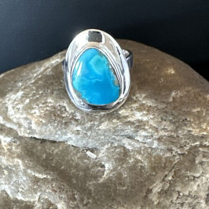 Sterling Silver Blue Kingman Turquoise Ring | Sz 7 | 17593