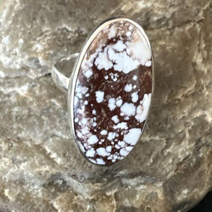 Men's & Women's Wild Horse Turquoise Navajo Ring | Sterling Silver | Sz 8.5 | 17361
