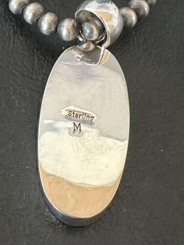 Navajo Blue Kingman Turquoise Pendant Necklace | Sterling Silver | 20" | Authentic Native American Handmade | 16686