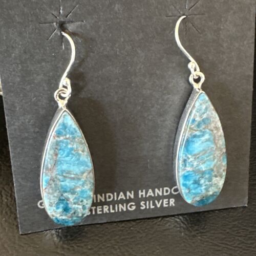 Blue Denim Lapis Dangle Earrings | Sterling Silver | 1" | 15799