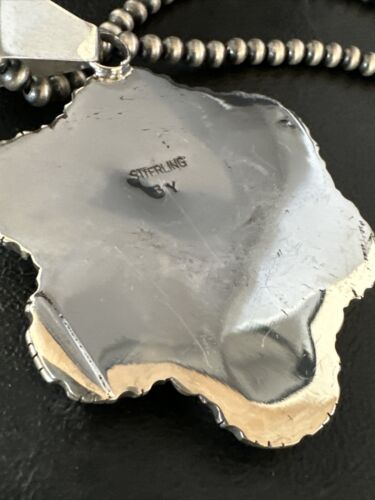 Navajo White Buffalo Turquoise Sterling Silver Pendant Necklace | Multi-Stone | 14898
