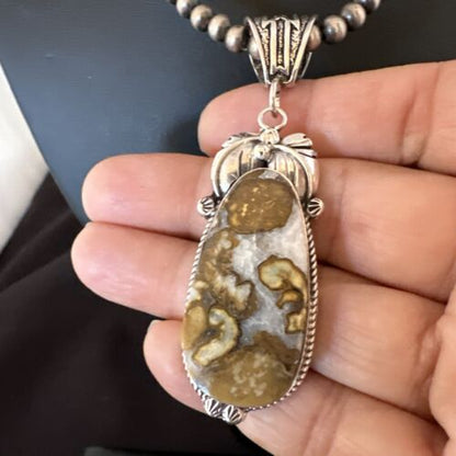 Navajo Wild Horse Necklace Pendant | Sterling Silver | Authentic Native American Handmade | 16979