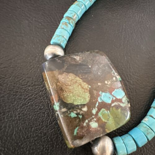Navajo SpiderWeb Turquoise Heishi Pearls Necklace | Sterling Silver | 20" | 16912