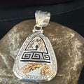Hopi Gold Pendant | Sterling Silver | 12K GP | Authentic Native American Handmade | 15166