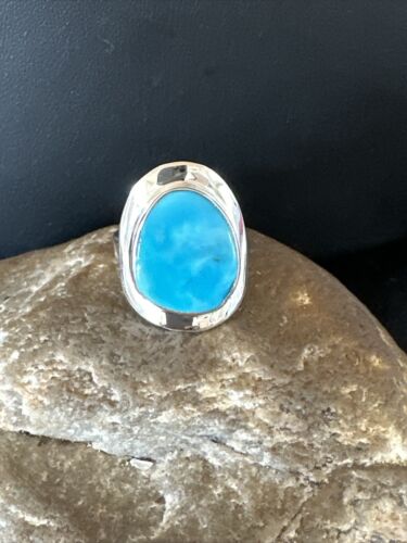 Sterling Silver Blue Kingman Turquoise Ring | Sz 7 | 17595