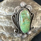 Native American Navajo Green Turquoise Ring | Sterling Silver | Sz 7.5 | 15919