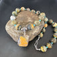 Bumblebee Jasper Pendant | Turquoise Bead | Navajo Sterling Silver Necklace 21" | 15910