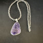 Navajo Pearls Purple Sugilite Pendant Necklace | Sterling Silver Beads | Authentic Native American Handmade | 15512