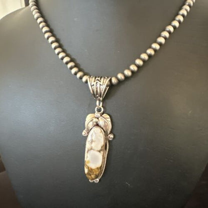 Navajo Wild Horse Necklace Pendant | Sterling Silver | Authentic Native American Handmade | 16985