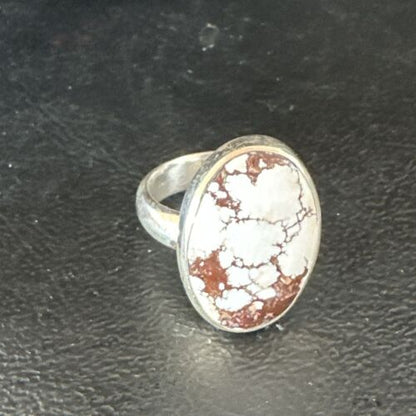 Men's & Women's Wild Horse Turquoise Ring | Navajo Sterling Silver | Sz 7 | Authentic Native American Handmade | 17279