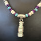 Navajo Opal Inlay Pendant with Turquoise and Sugilite | Sterling Silver Necklace | Authentic Native American Handmade | 16850