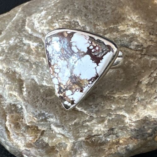 Men's & Women's Wild Horse Turquoise Ring | Navajo Sterling Silver | Sz 8 | 17352