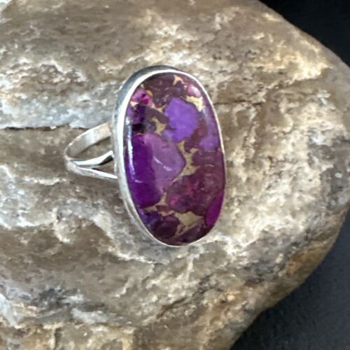 Southwestern Navajo Purple Mojave Turquoise Ring | Sterling Silver | Sz 10 | 15778