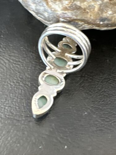 Navajo Blue Larimar Cluster Ring | Authentic Native American Sterling Silver | Multi-Stone | Sz 7 | 16156