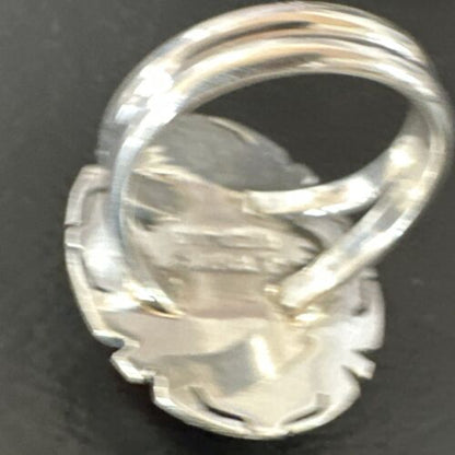 Women's Orange Spiny Oyster Ring | Navajo Sterling Silver | Sz 8.5 | Authentic Native American Handmade | 16032