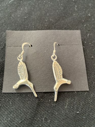 Southwestern Sterling Silver Hummingbird Earrings | 1" | 01517