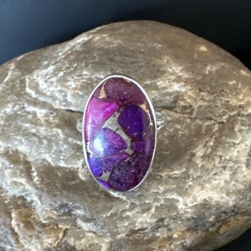 Southwestern Navajo Purple Mojave Turquoise Ring | Sterling Silver | Sz 10 | 15776