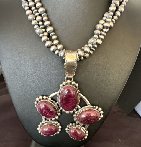 Navajo XL Purple Spiny Cluster Naja Pendant Necklace | Sterling Silver | 21" | 16677