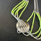 Navajo Green Gaspeite Heishi Concha Necklace | 5 Strand Liquid Sterling Silver | 20" | 15872