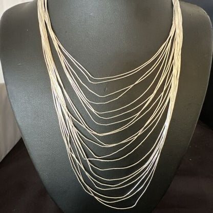 Graduated Bib Heishi Liquid Necklace | Sterling Silver | 20" | 17240