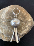 Navajo Naja Pendant | Sterling Silver | Handmade Pearls | 2.5" | Authentic Native American | 1256