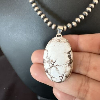 Navajo Wild Horse Necklace Pendant | Sterling Silver | Authentic Native American Handmade | 15721