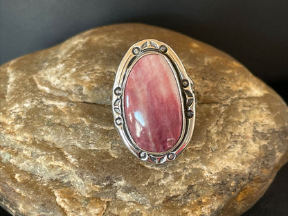 Men's Navajo Turquoise Purple Spiny Oyster Ring | Sterling Silver | Sz 10.5 | Authentic Native American | 10298
