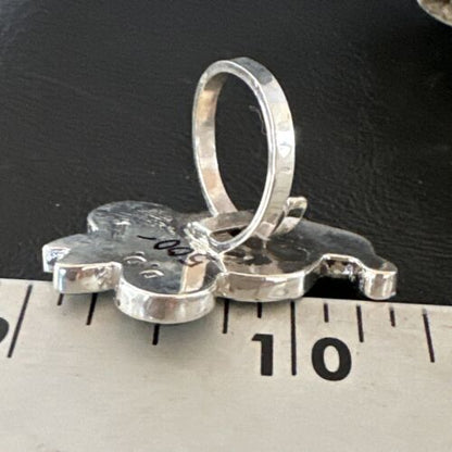 Navajo Sterling Silver Disney Minnie Mouse Zuni Inlay Ring | Sz 6 | Handmade Southwestern Jewelry | 16751