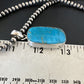 Blue Kingman Turquoise Pendant | Navajo Pearls | Sterling Silver Necklace 20" | 16996
