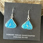 Blue Turquoise Dangle Earrings | Sterling Silver | 1" | Authentic Native American Handmade | 15802