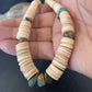 Authentic Navajo Sterling Silver & Turquoise Necklace | Native American Old Pawn Shell | 20" | 10683