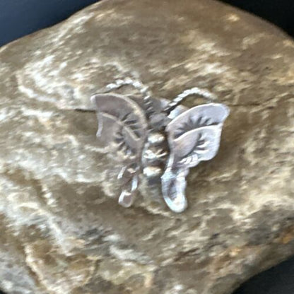 Navajo Sterling Silver Butterfly Ring | Sz 8.5 | Authentic Native American Handmade | 16973