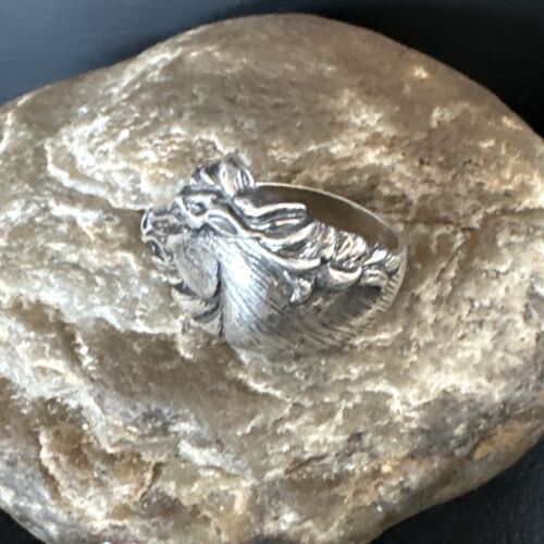 Men's Horsehead Ring | Navajo Sterling Silver | Sz 8 | Authentic Native American Handmade | 15382