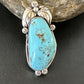 Navajo Blue Kingman Turquoise Ring | Sterling Silver | Sz 8.5 | Authentic Native American Handmade | 15663