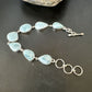 Navajo Blue Larimar Bracelet | Sterling Silver 7 Link | 8" | Authentic Native American Handmade | 16085