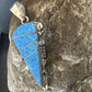 Arrowhead Blue Opal Inlay Pendant | Navajo Sterling Silver | Authentic Native American Jewelry | 15675