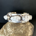 Men's Women's White Buffalo Turquoise Cuff Bracelet | Navajo Sterling Silver | Authentic Native American Handmade | 16966