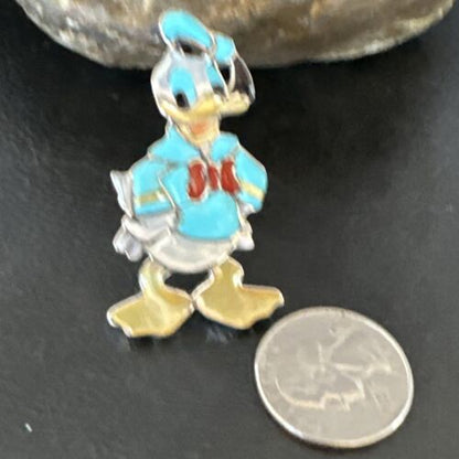 Zuni Sterling Silver Donald Duck Inlay Ring | Sz 6 Adjustable | Authentic Native American Handmade | 16560