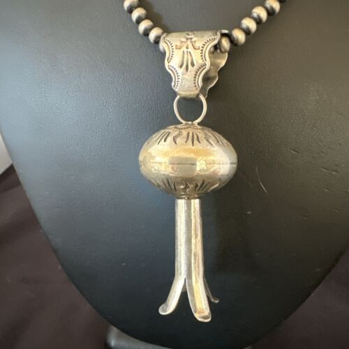 Native American Navajo Sterling Silver Necklace | 3" Naja Pendant | 20" | 16803