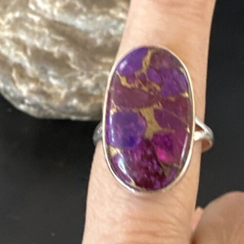 Navajo Purple Mojave Turquoise Ring | Sterling Silver | Sz 10 | Authentic Native American Handmade | 15773