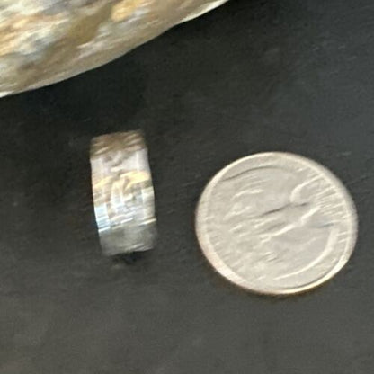 Navajo Stamped Sterling Silver Wide Band Pinky Ring | Sz 4.5 | Authentic Native American Handmade | 15297