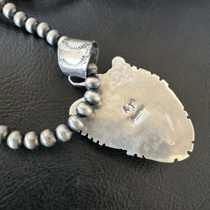Navajo Pearls Black Onyx Necklace | Sterling Silver | Authentic Native American Handmade | 16130